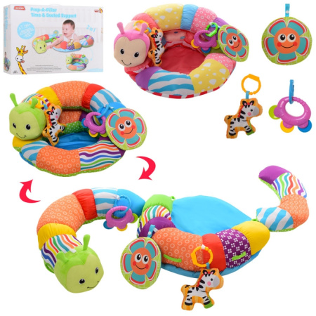 фото Коврик для младенца 2в1 028-19-20 Гусеница с подвесками