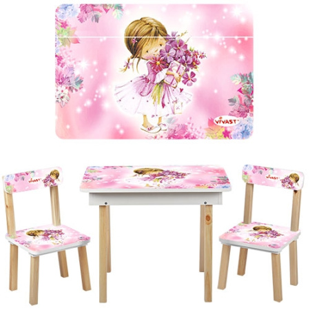 фото Столик с ящиком и двумя стульчиками 503-6 Девочка