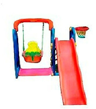 фото Детская горка Bambi M 0261 с качелью  и баскетбольным кольцом M 0261