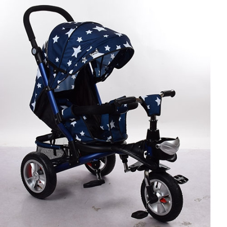фото Колясочный велосипед для детей Turbotrike M 3647A-S11 трансформер (темно-синий звезды)