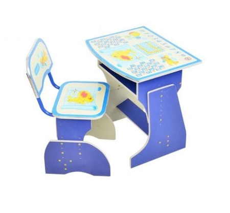 фото Стол-парта со стульчиком HB 2029-01-7 регулируемая, для детей от 3-х лет (синяя)