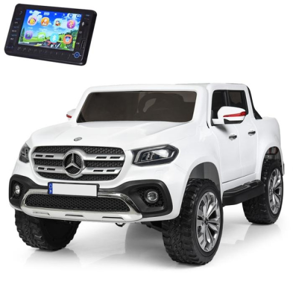 Полноприводный джип для детей Mercedes M 3996(MP4)EBLR-1 с монитором MP4 (белый)