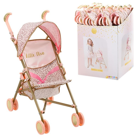 фото Коляска для куклы прогулочная D-82086 козырек корзина