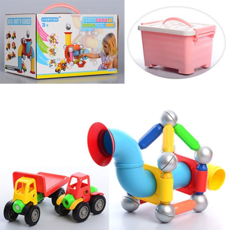 фото Детский магнитный конструктор J-12A в чемодане (52 детали)