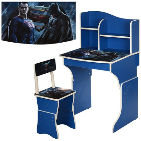 фото Парта ростовая MV-904-31 batman & Superman  (синяя)