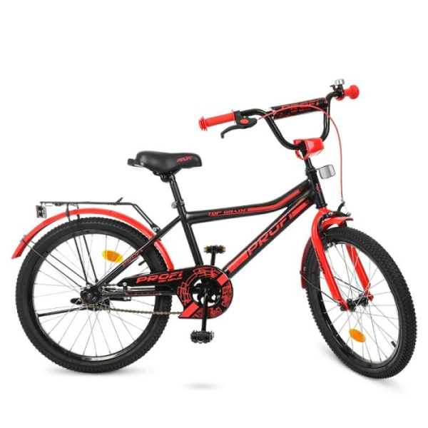 Детский велосипед 20 дюймов Profi Y20107 Top Grade (черно-красный матовый)