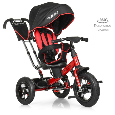 фото Колясочный велосипед TurboTrike M 4059-3 с поворотным сиденьем (красно-черный)
