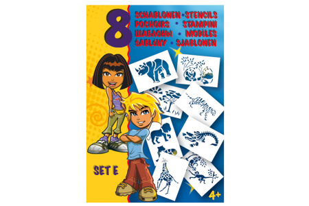 фото Трафареты MALINOS африканские животные 8 шт (набор E)