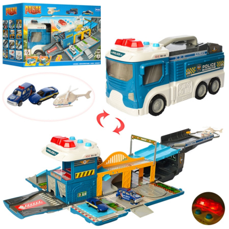 фото Детский игровой гараж E5018P полицейский участок в виде автобуса