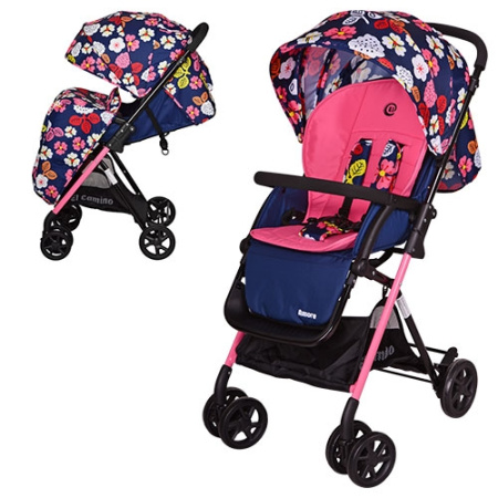 фото Коляска детская AMORE M 3405-8-2 прогулочная с чехлом (сине-розовая)