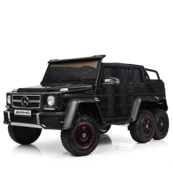 Шестиколесный джип для детей Mercedes G63 AMG M 3971EBLR-2 с кожаным сиденьем (черный)