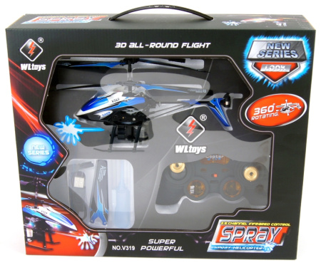 фото Вертолёт на радиоуправлении 3-к WL Toys V319 SPRAY водяная пушка (синий)