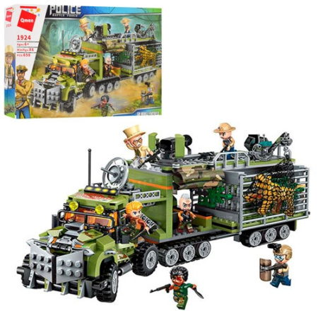 фото Детский конструктор Полицейский трейлер для перевозок Qman 1924 с фигурками (658 деталей)