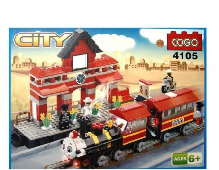 фото Детский конструктор COGO 4105, Локомотив, +A45 (429 деталей)