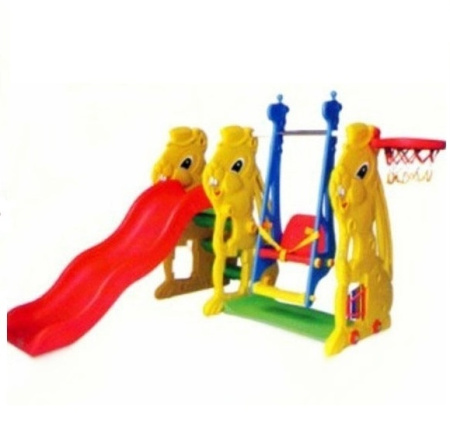 фото Спортивно-игровой комплекс с ГОРКОЙ, баскетбольным кольцом и качелью Bambi XY 818