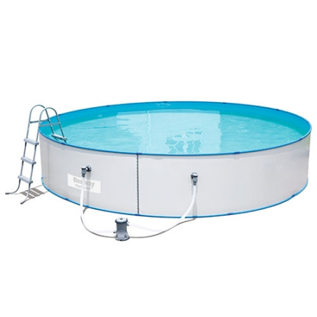 фото Круглый каркасный бассейн Bestway 56386 с насосом и лестницей (460-90см)