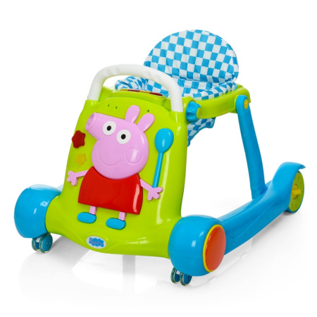 фото Детские ходунки BQ308-5 Свинка Пеппа музыка и свет складные (голубо-зеленые)