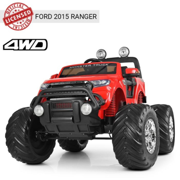 Детский джип-монстр Ford Ranger M 4013(MP4)EBLR-3 четырехприводный с монитором MP4 (красный)