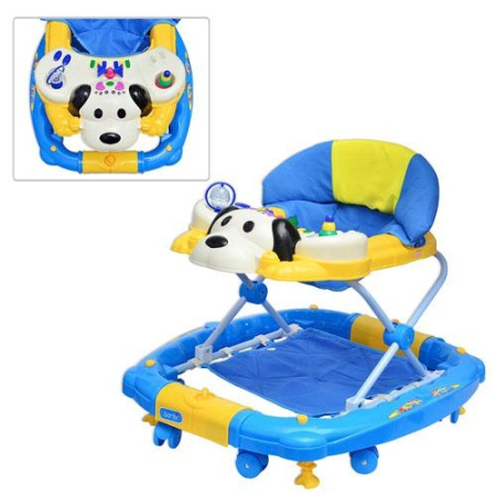 фото Ходунки-качалка M 0535-3 для детей Bambi 2в1 Собачка (синие)