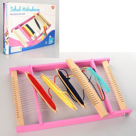 фото Детский ткацкий станок из дерева MD 1098 нитки и расческа