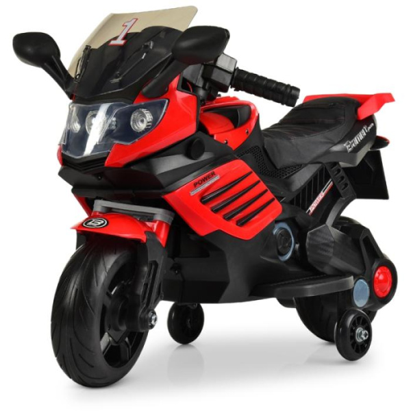 Детский мотоцикл Bambi M 3582EL-3 колеса ЕВА и кожаное сиденье (красный)