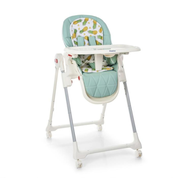 Детский стульчик для кормления El Camino ME 1037 CRYSTAL Pineapple Mint кожаный (зеленый ананасы)