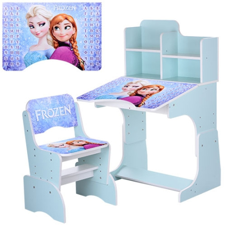 фото Парта со стульчиком для детей W 2071-43-1 регулируемая высота (мятная)