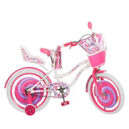 фото Велосипед детский Prof1 мульт 18 дюймов PC1863G Candy (бело-розовый)