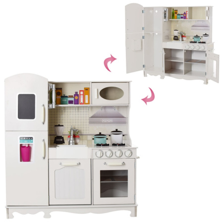 фото Детская деревянная кухня MD 2007 плита мойка посуда