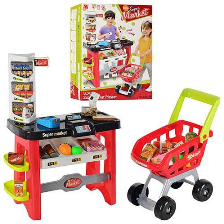 фото Детский игровой набор Магазин 668-16 с продуктами и тележкой