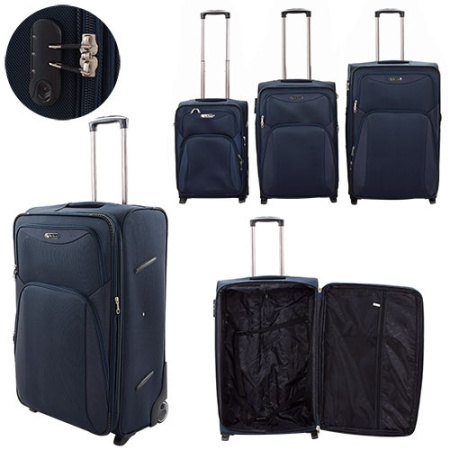 фото Набор чемоданов для путешествия MK 1511-BLUE с выдвижной ручкой (синие)