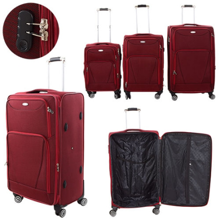 фото Набор чемоданов MK 1506-RED с выдвижной ручкой (красные)