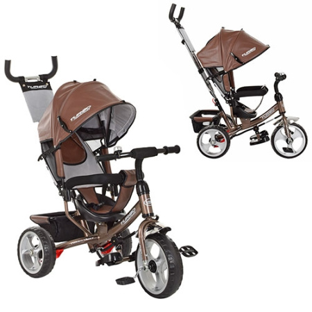 фото Трехколесный велосипед для детей TurboTrike M 3113L-13 колеса EVA (кожа шоколадный)