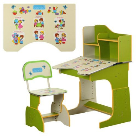 фото Парта для детей Bambi HB 2071-07-2-7 трансформер со стульчиком (салатовая)