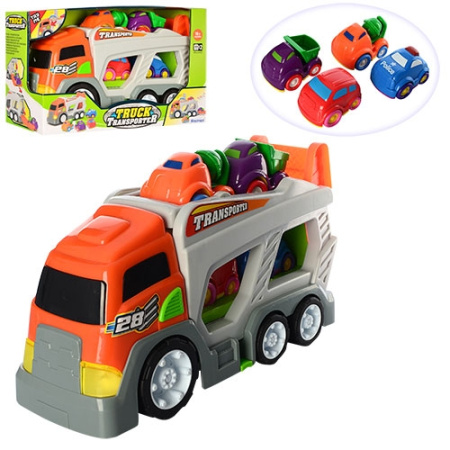 фото Детский трейлер с машинками KEENWAY 12152 звук свет (40см)