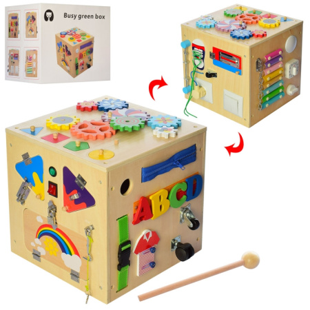 фото Деревянный развивающий бизиборд MD 2135