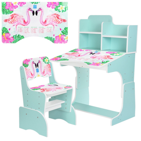 фото Детская парта-растишка Bambi B 2071-41-9 Фламинго со стульчиком (мятная)