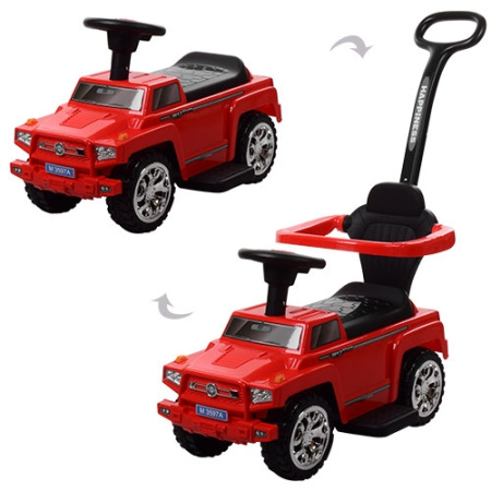 фото Детская каталка-толокар Range Rover M 3597A-3 с родительской ручкой (красная)
