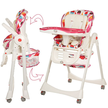 фото Стульчик трансформер для кормления M 1517-8-2 складной (розовый)