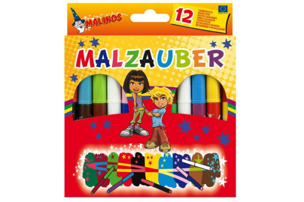 Волшебные фломастеры меняющие цвет MALINOS Malzauber 12 (10+2) шт