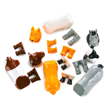 фото Пазл 3D детский магнитные животные POPULAR Playthings Mix or Match (корова, лошадь, овца, собака)