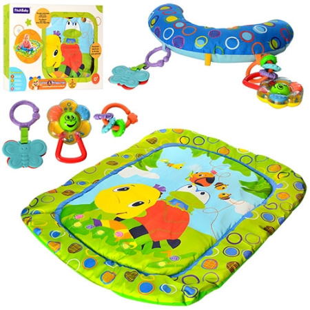 фото Коврик для младенца JJ8821 с подушкой и погремушками