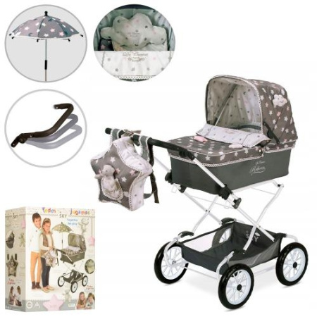 фото Детская коляска для куклы DeCuevas 82024 классика сумка зонтик корзинка