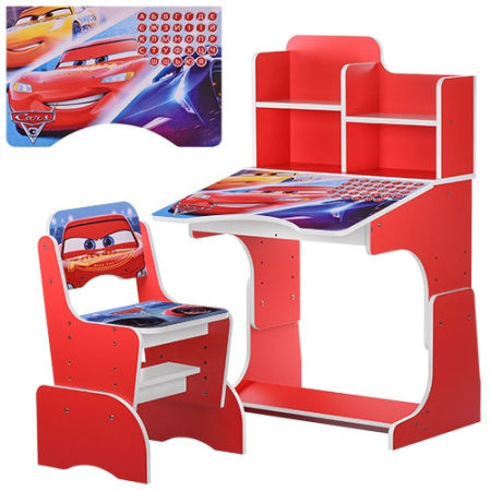 фото Детская парта Тачки W 2071-47-1(UA) регулируемая (красная)