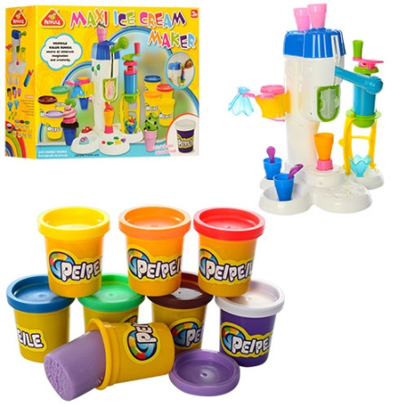 фото Тесто для лепки детское 88003 мороженое аппарат-пресс формочки (8 цветов)