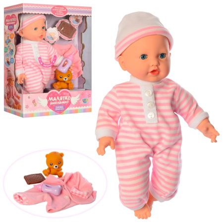 фото Сенсорный пупс LIMO TOY M 3885-1 UA на украинском языке мягконабивной (36 см)