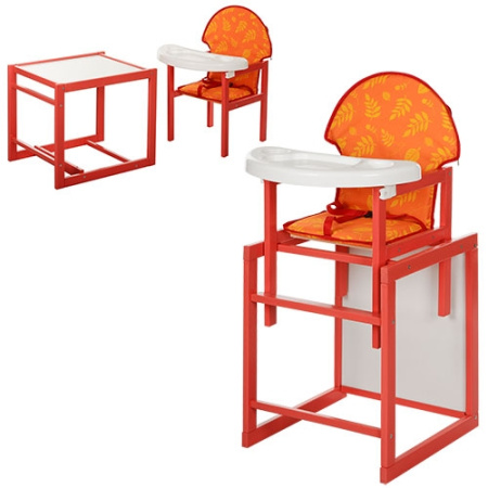 фото Стульчик – трансформер VIVAST М V-100 К-О-7 крашенный (оранжевый в листик)