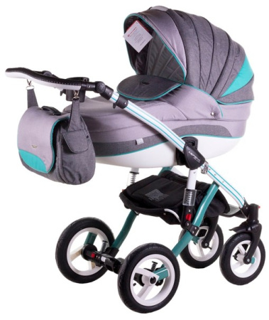 фото Коляска 2 в 1 Adamex Aspena Grand Prix Collection mint-white 620258